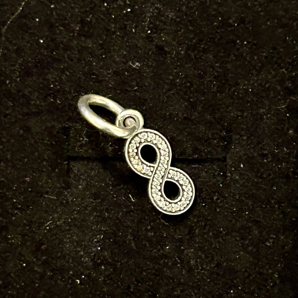 PANDORA SYMBOL OF INFINITY CZ DANGLE STERLING SILVER S925 ALE CHARM